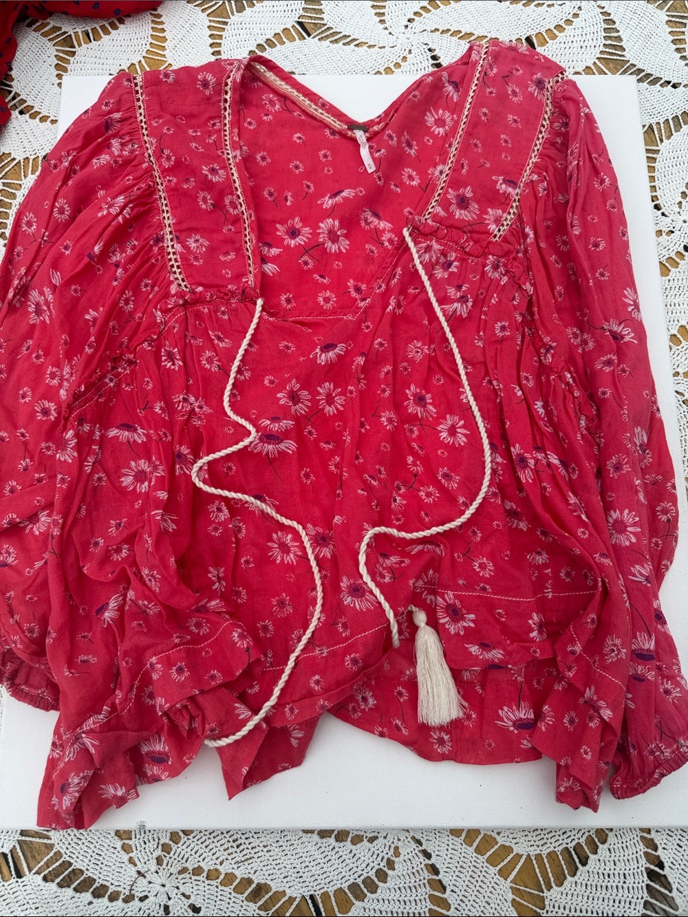 Free People cotton linen blend top